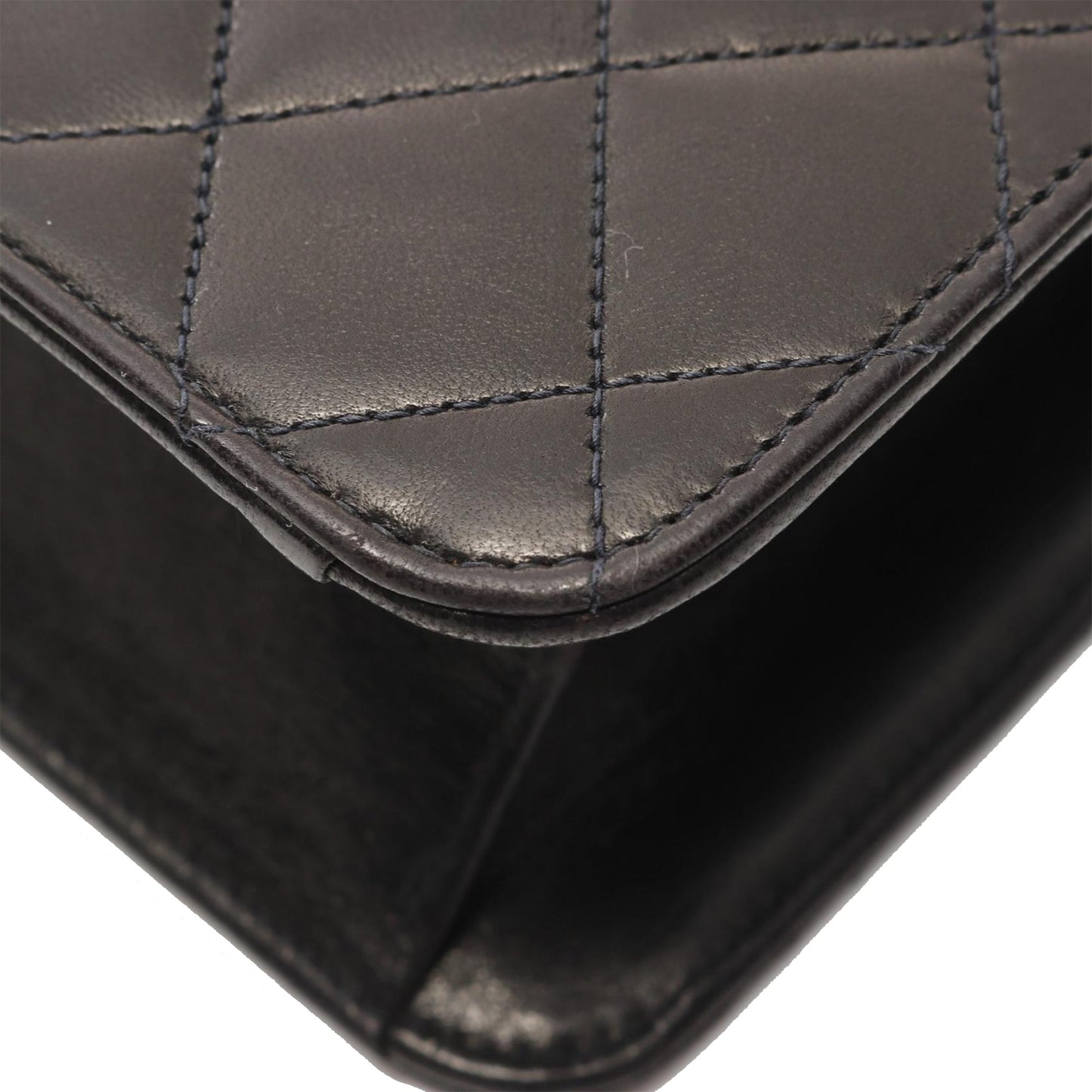 Chanel CC Quilted Lambskin Single Flap Black