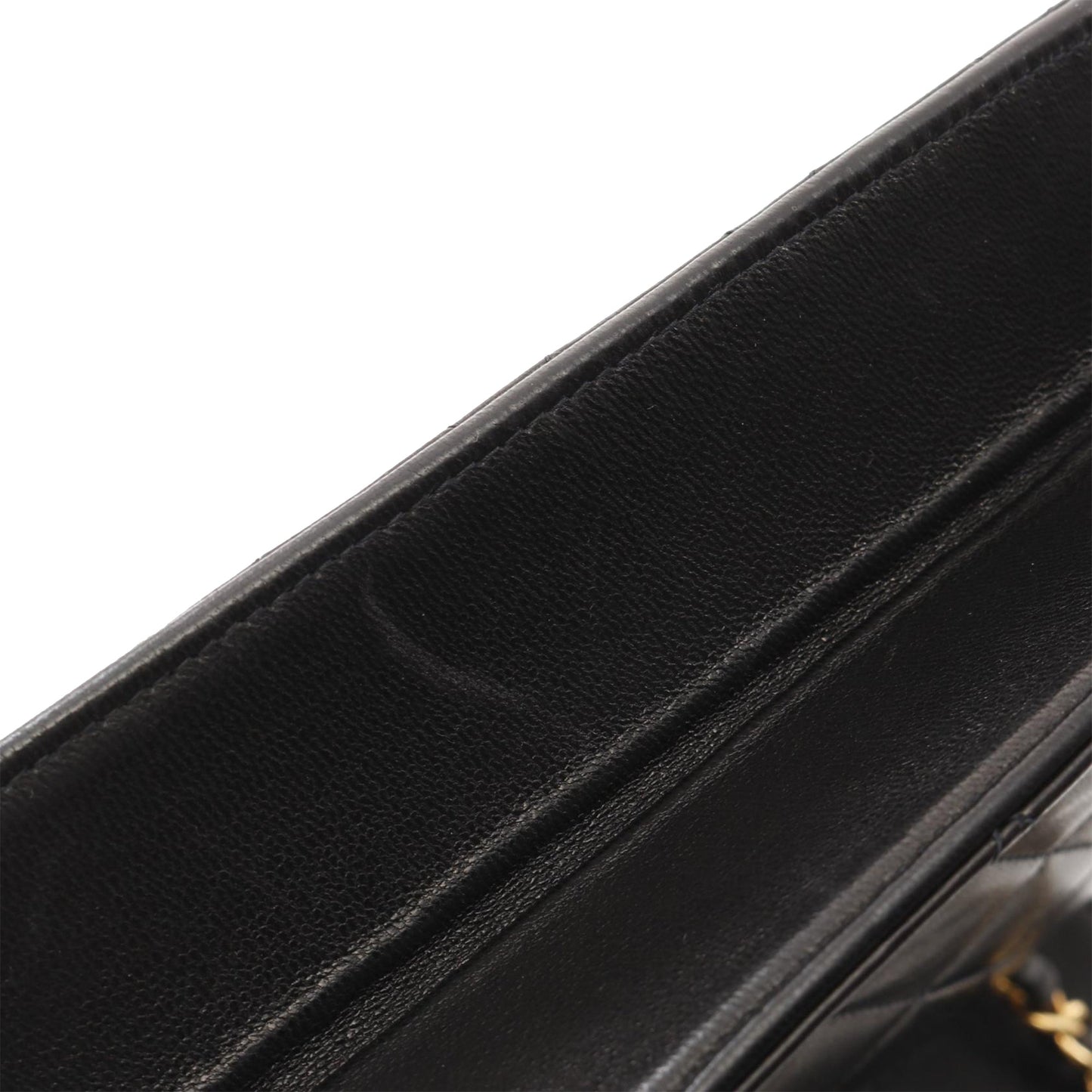 Chanel CC Quilted Lambskin Single Flap Black
