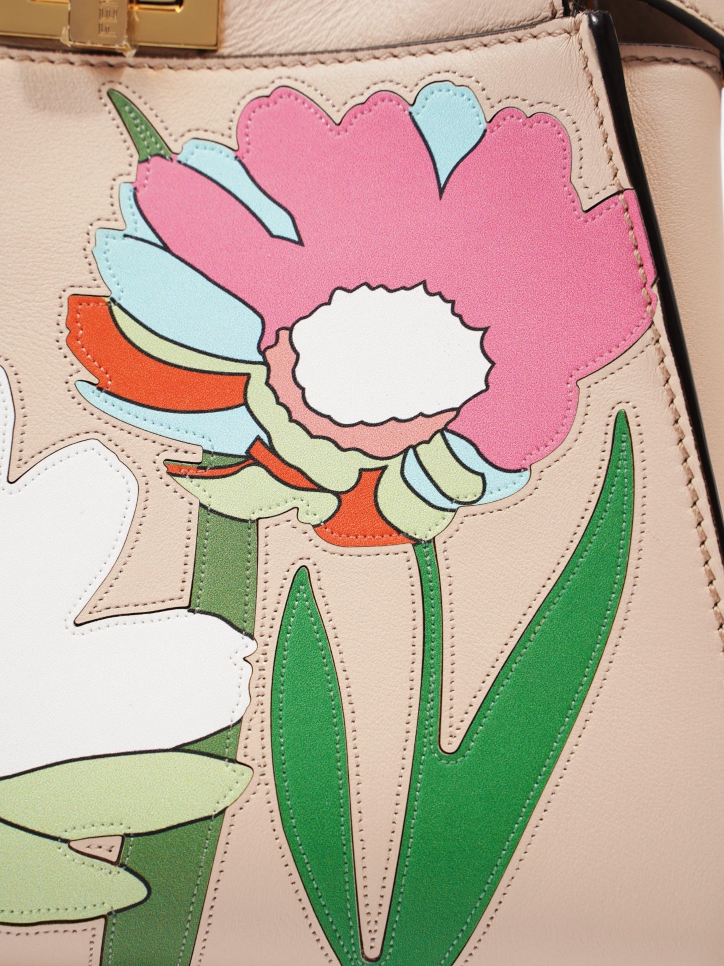 Fendi Peekaboo Pink Leather Mini