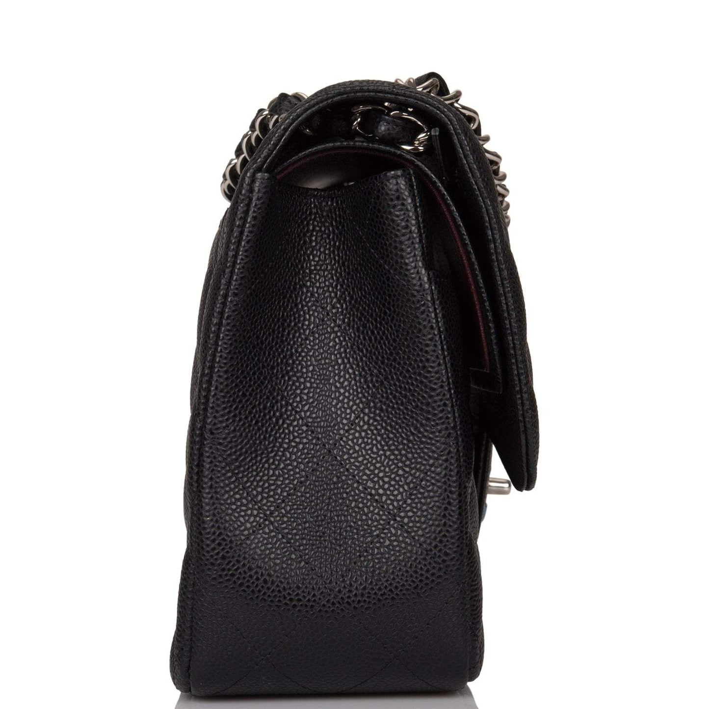 Chanel Jumbo Classic Double Flap Bag Black Caviar Silver Hardware