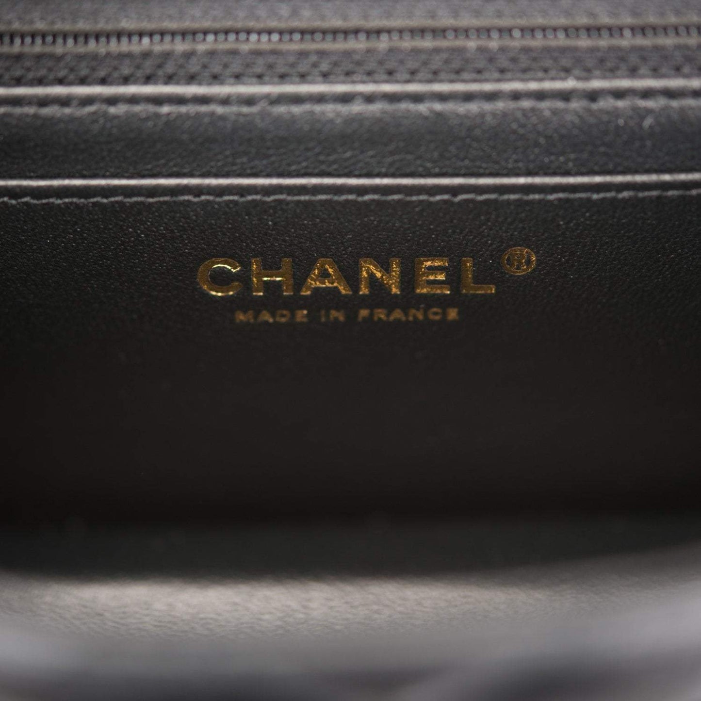 Chanel Mini Rectangular Flap Bag Black Lambskin Light Gold Hardware