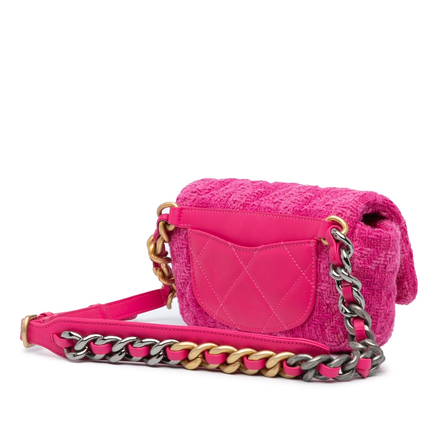 Chanel Tweed 19 Belt Bag Pink