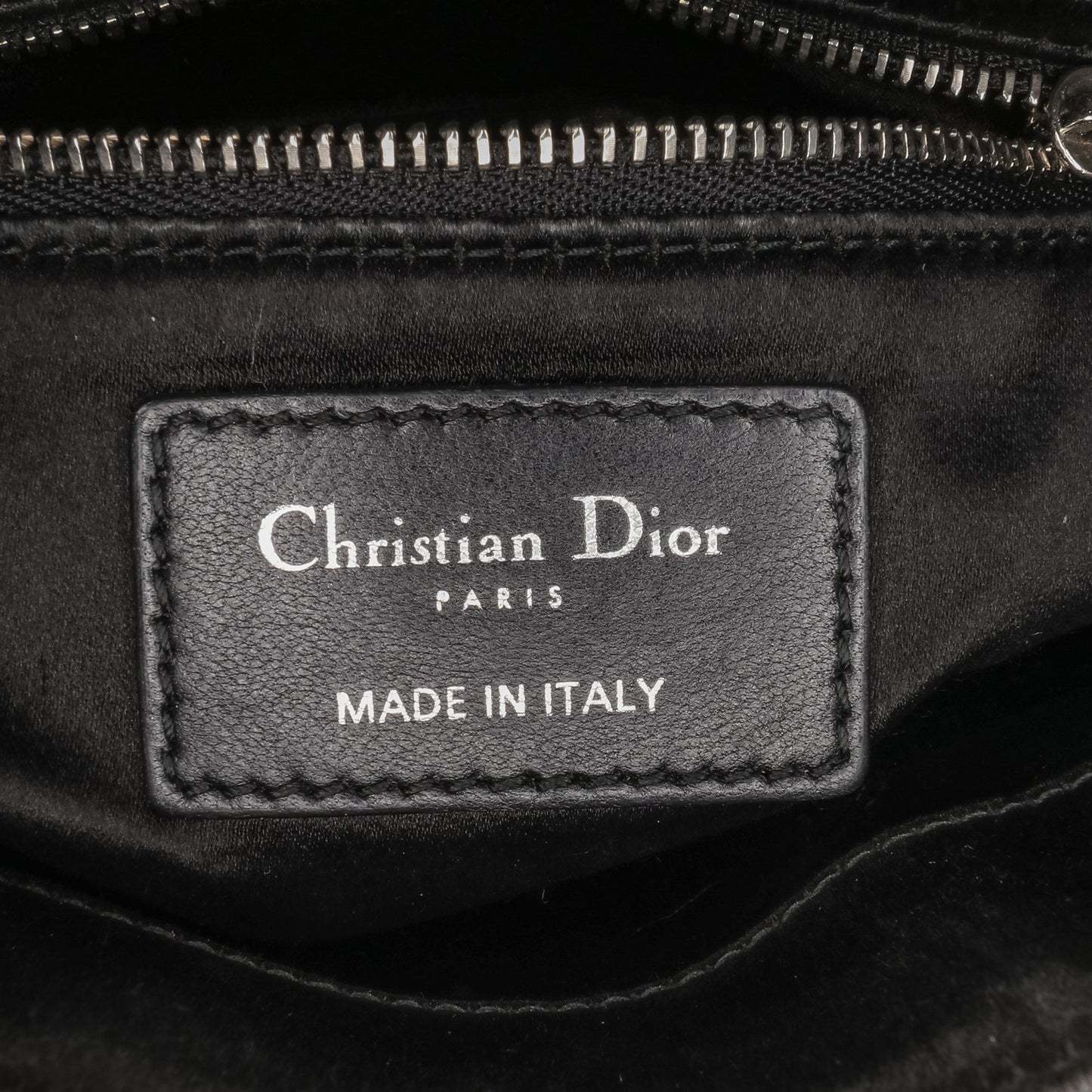 Dior Mini Satin Cannage Strass Crystal Embellished Lady Dior Black