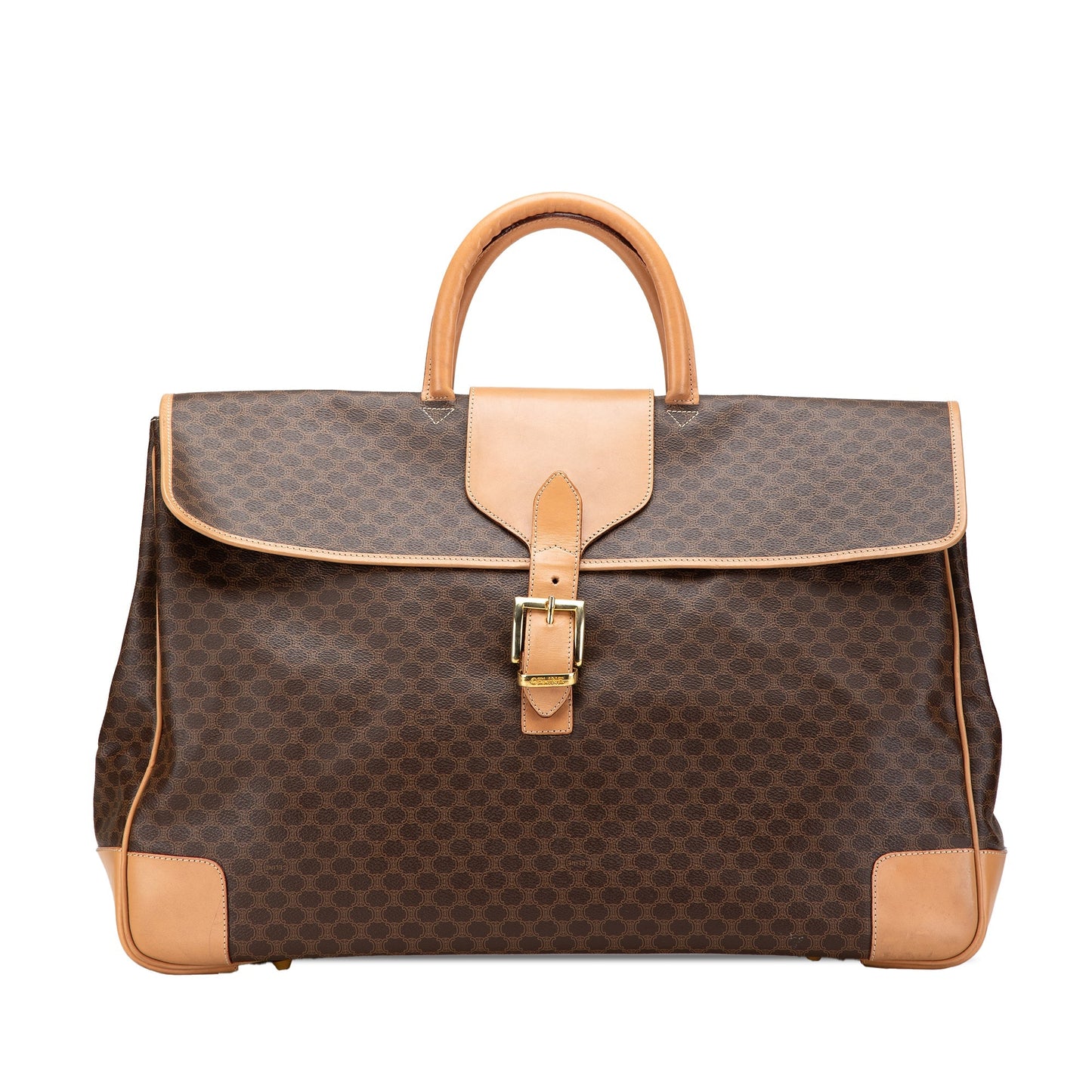 Celine Macadam Coated Canvas Travel Bag Brown