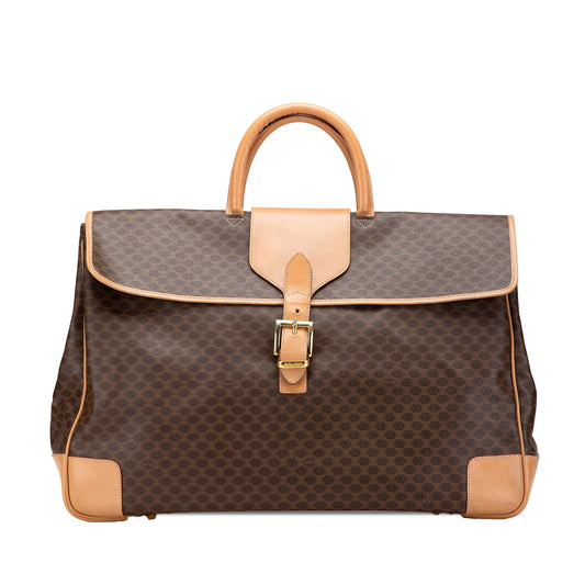 Celine Macadam Coated Canvas Travel Bag Brown