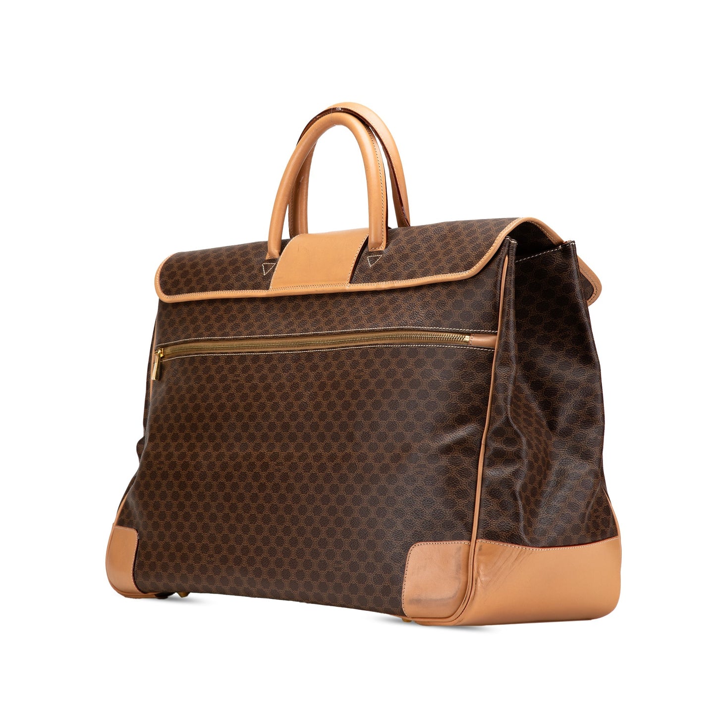 Celine Macadam Coated Canvas Travel Bag Brown