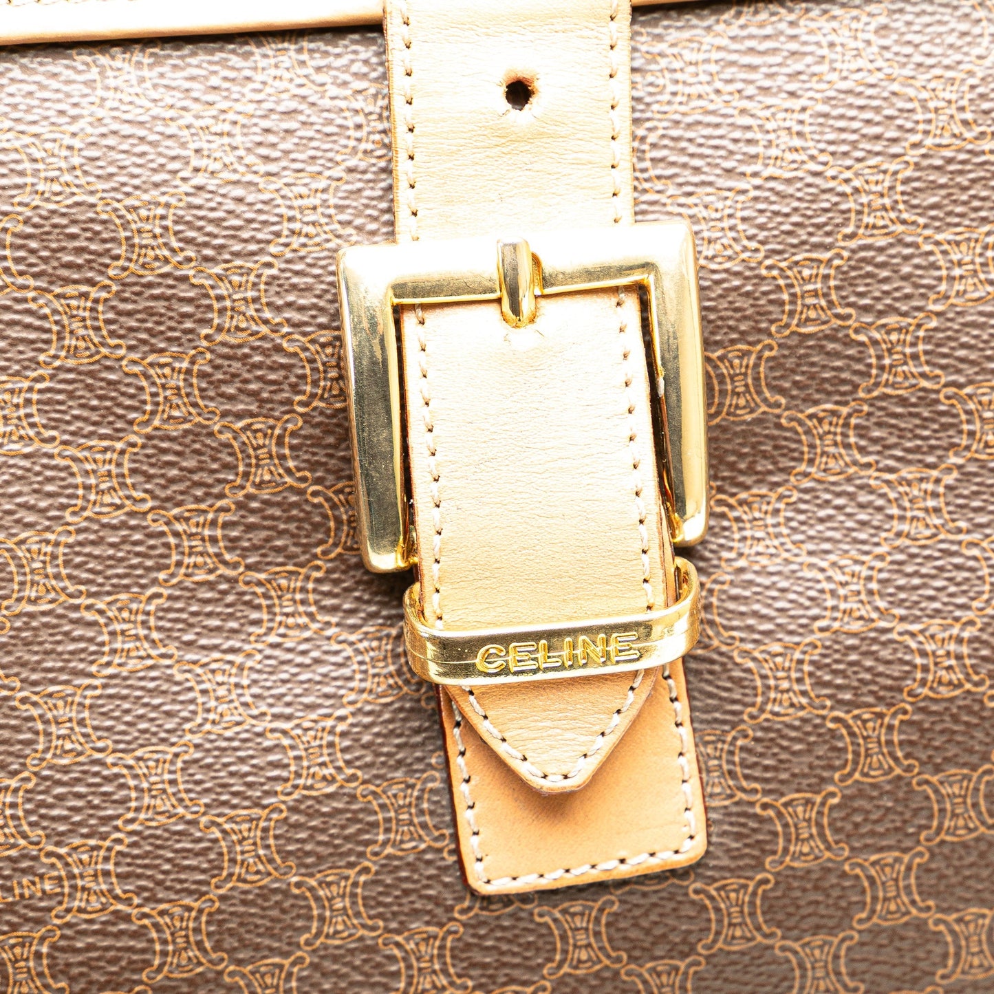 Celine Macadam Coated Canvas Travel Bag Brown
