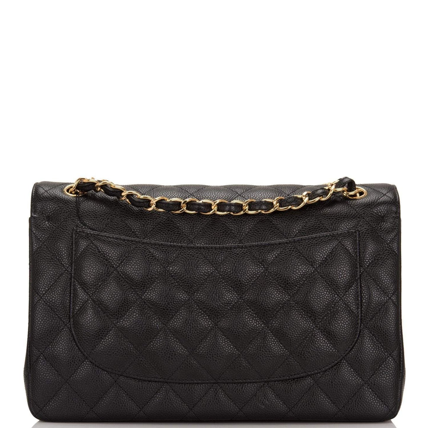 Chanel Jumbo Classic Double Flap Bag Black Caviar Gold Hardware