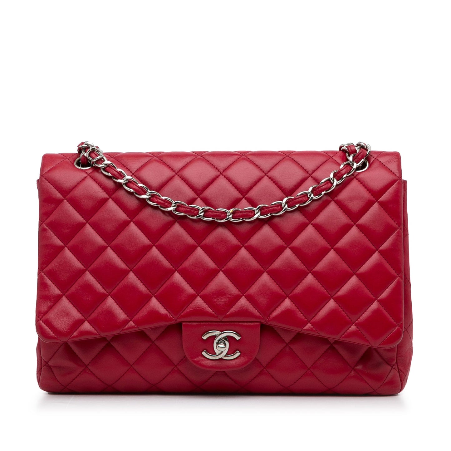 Chanel Maxi Classic Lambskin Single Flap Red