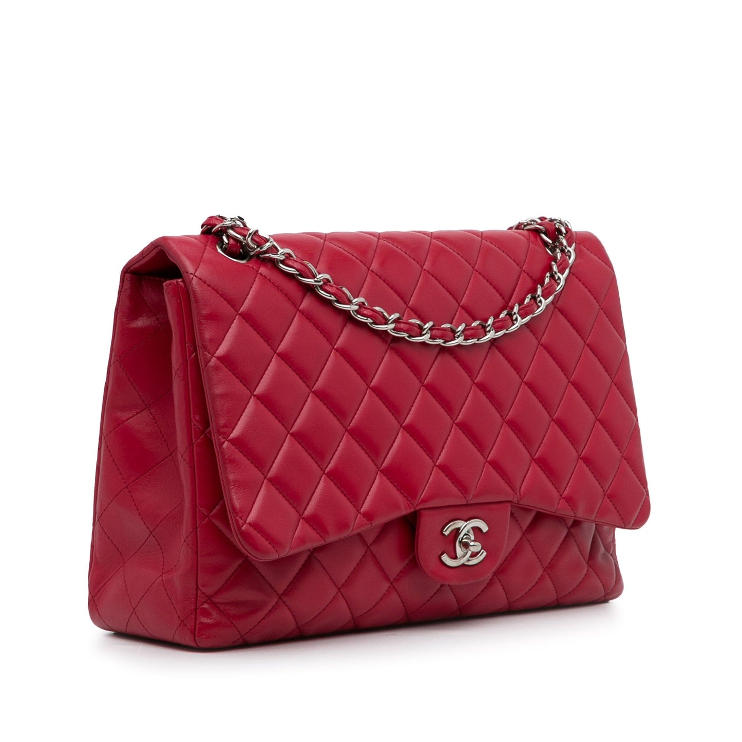 Chanel Maxi Classic Lambskin Single Flap Red