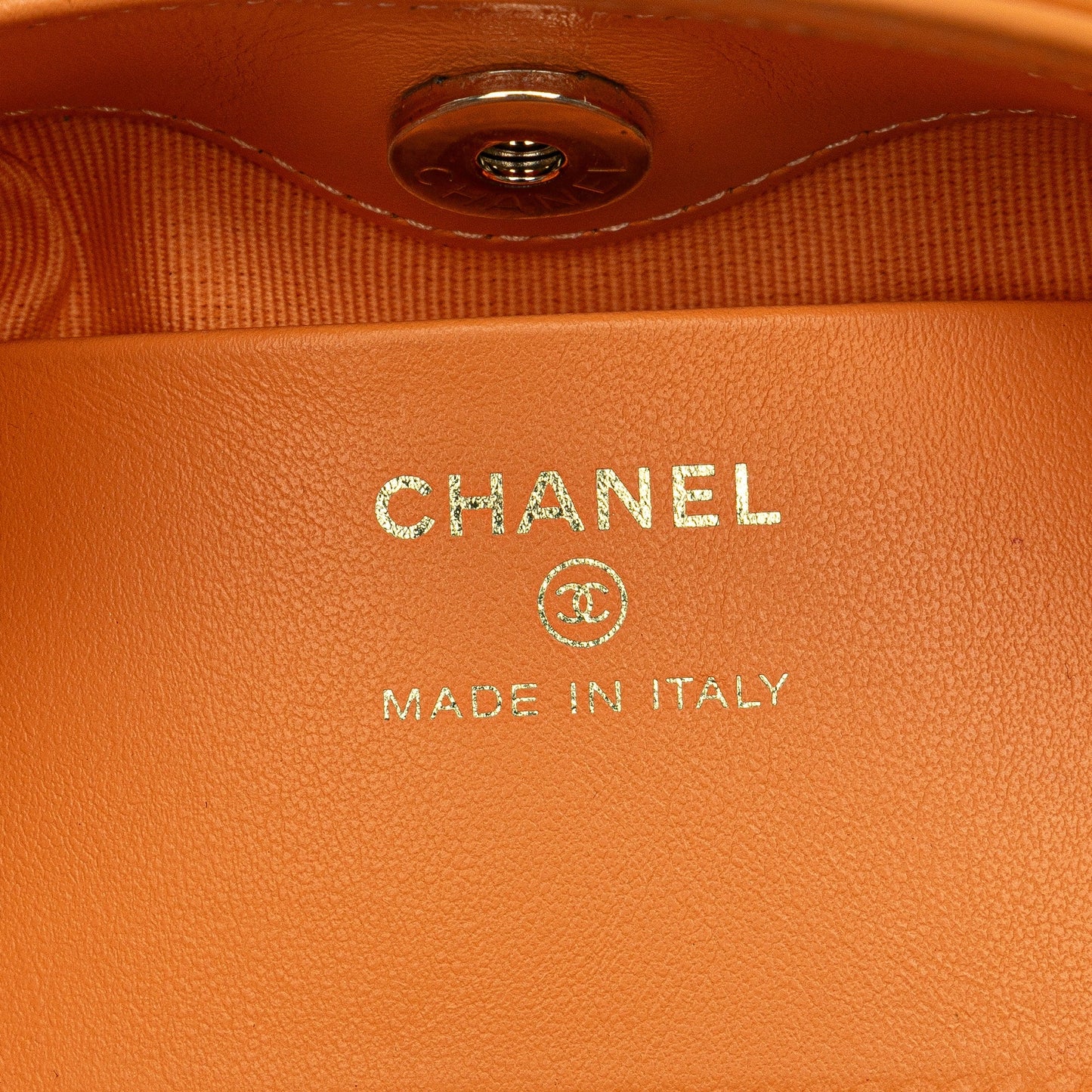 Chanel Nano Shiny Crumpled Calfskin 31 Shopping Bag Orange