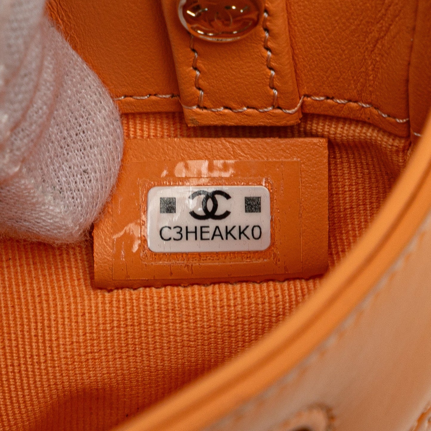 Chanel Nano Shiny Crumpled Calfskin 31 Shopping Bag Orange