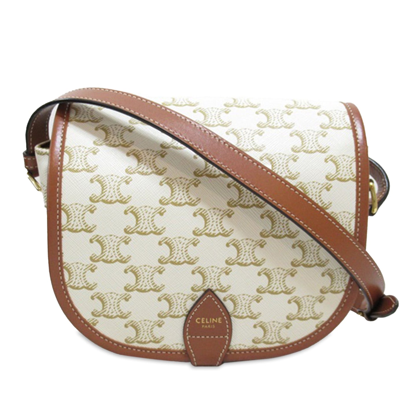 Celine Monogram Triomphe Crossbody White