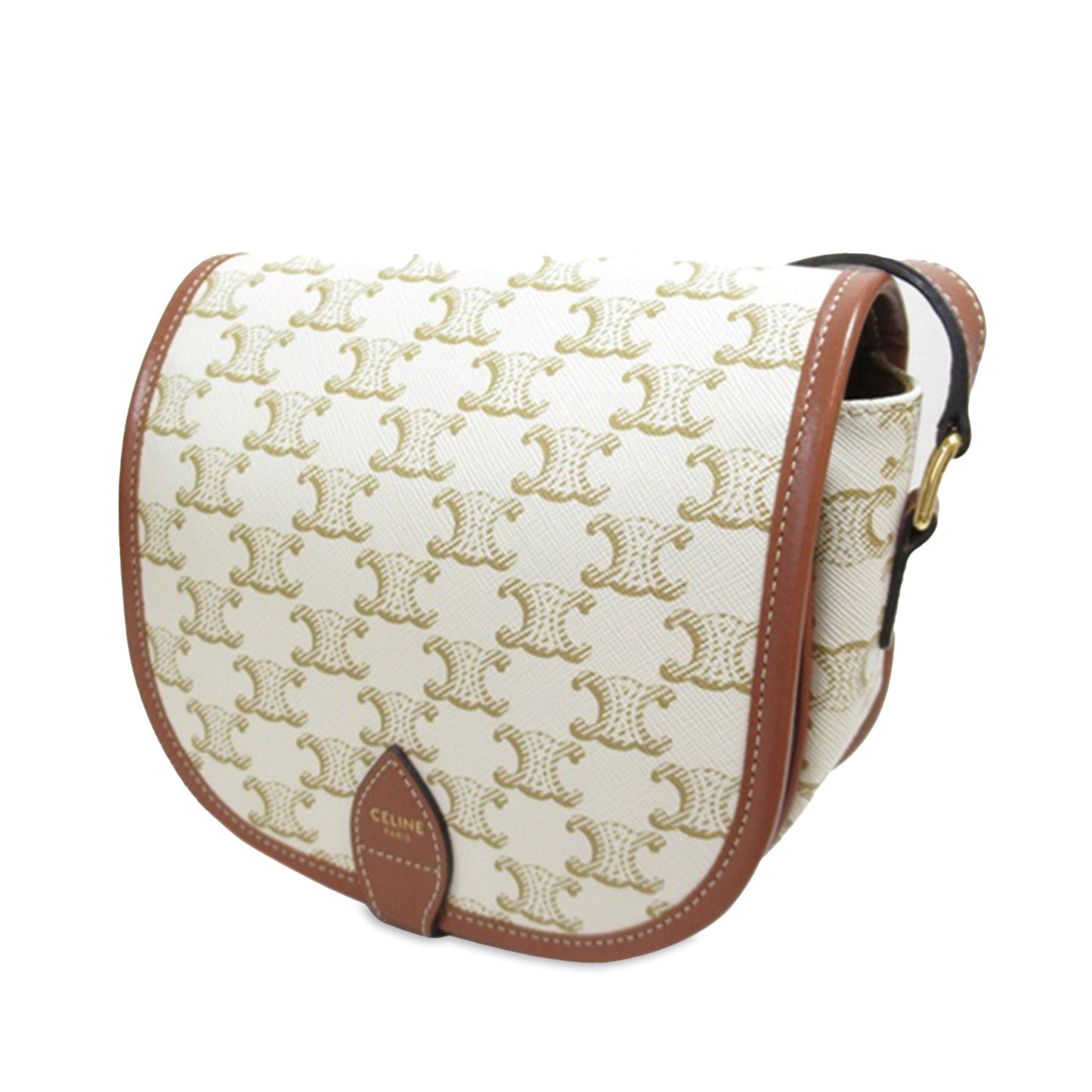 Celine Monogram Triomphe Crossbody White