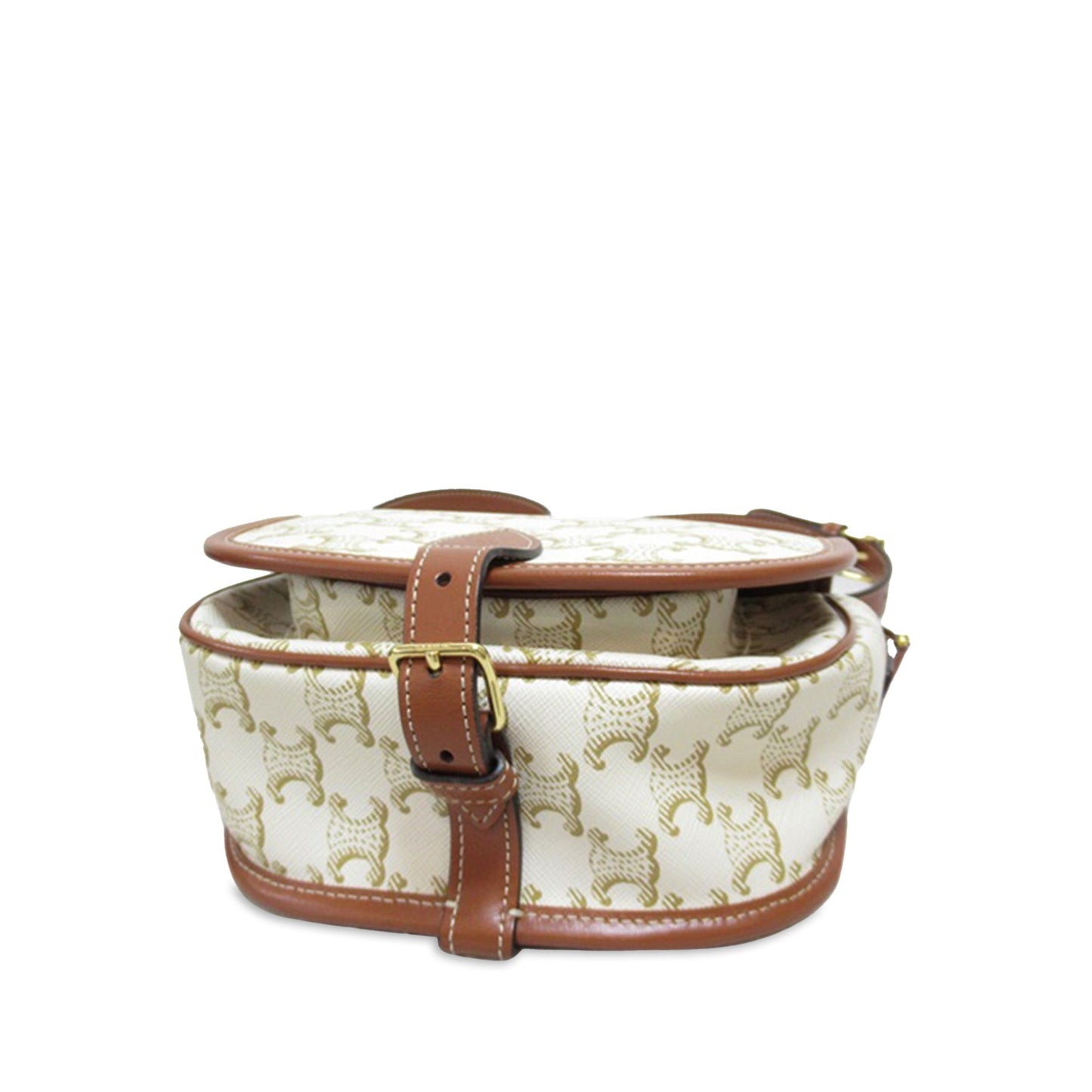 Celine Monogram Triomphe Crossbody White