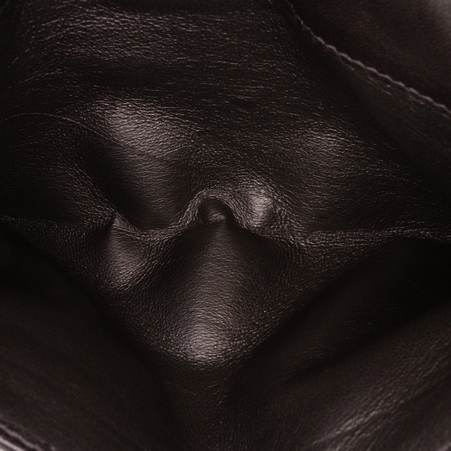 Saint Laurent Lambskin Chevron Monogram Sulpice Chain Wallet Black