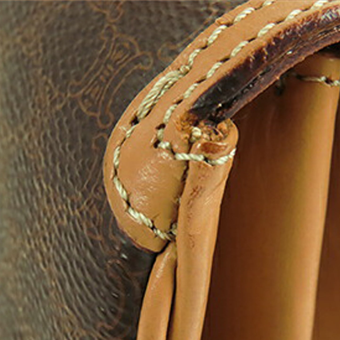 Celine Macadam Coated Canvas Top Handle Bag Brown