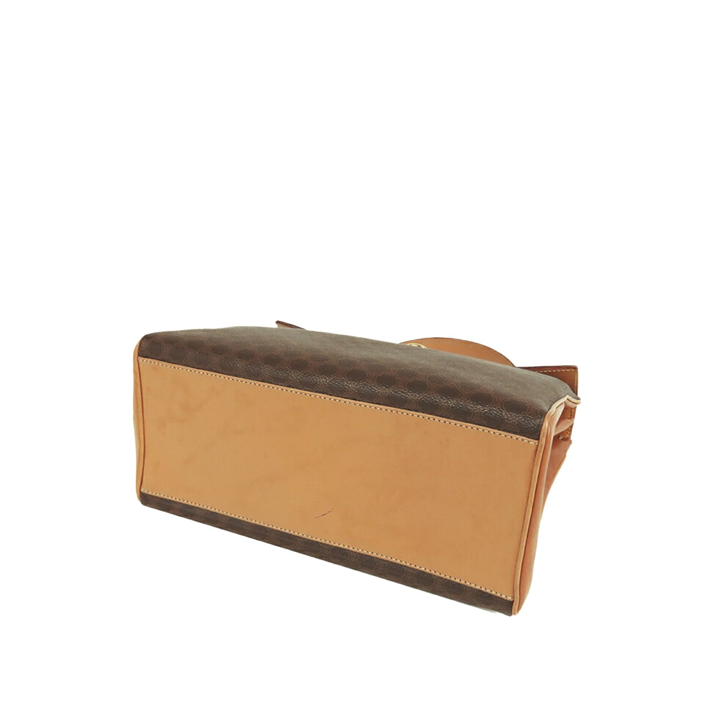 Celine Macadam Coated Canvas Top Handle Bag Brown