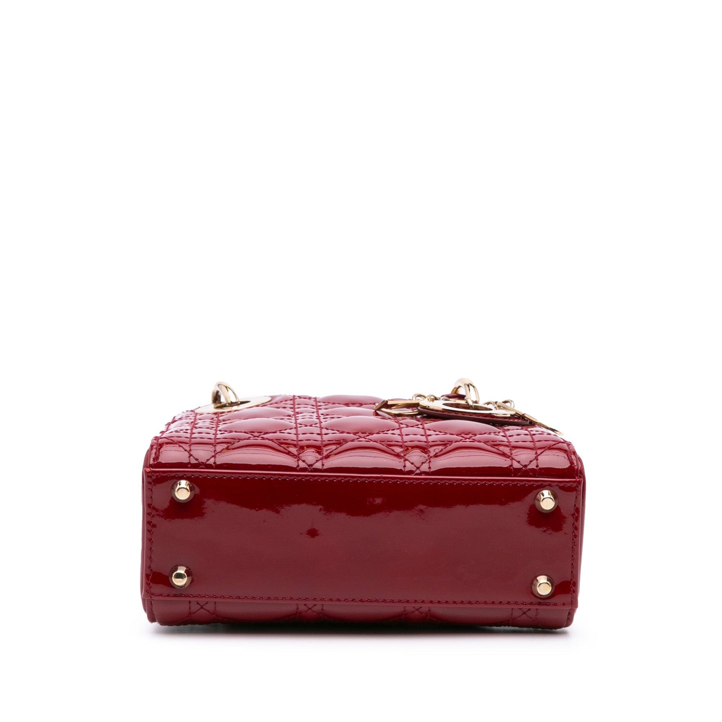 Dior Mini Patent Cannage Lady Dior Red