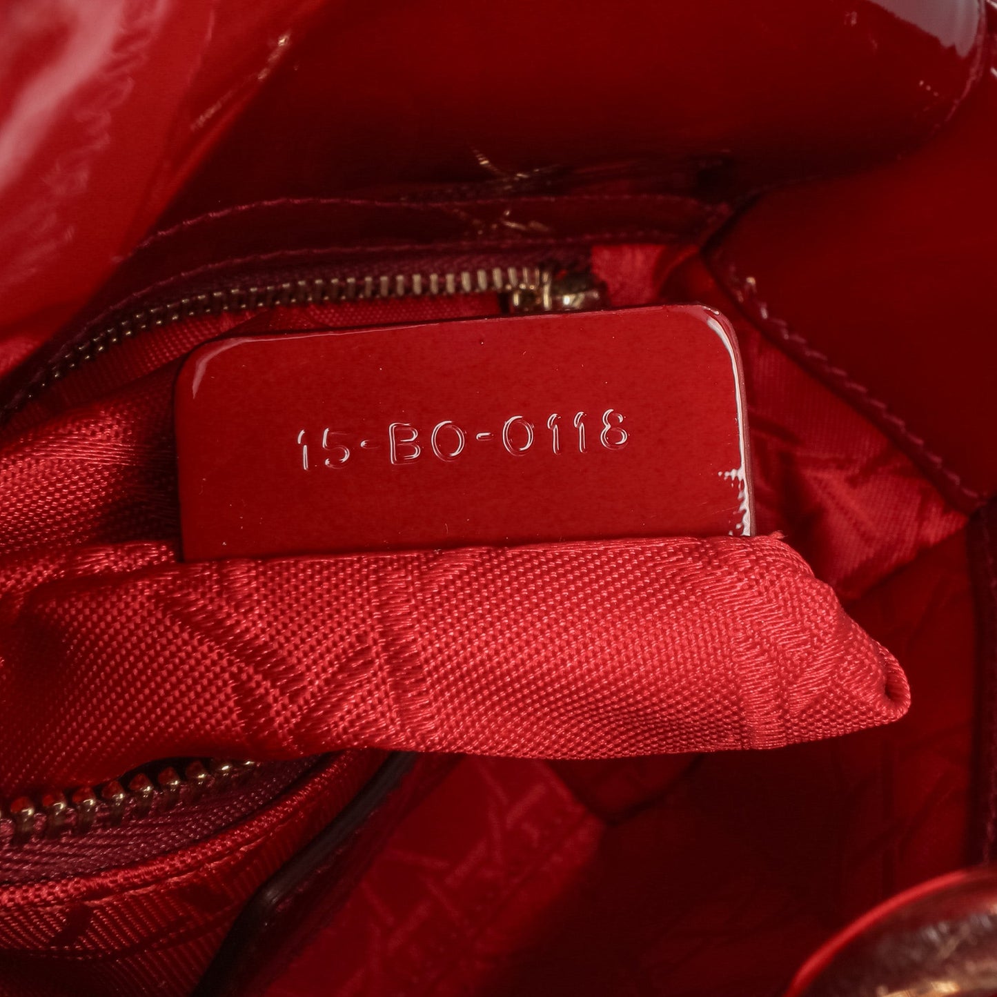 Dior Mini Patent Cannage Lady Dior Red