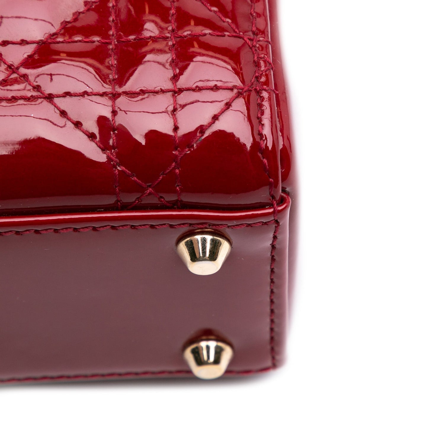Dior Mini Patent Cannage Lady Dior Red