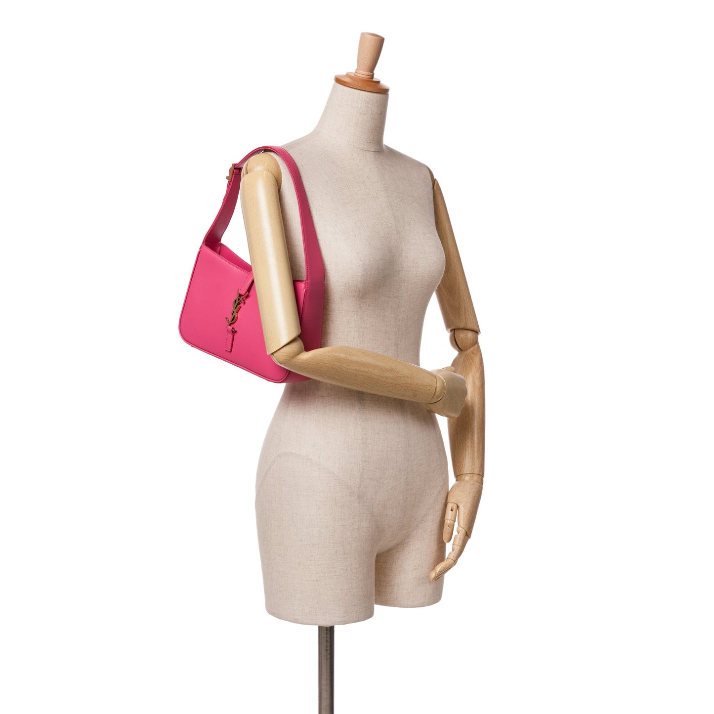 Saint Laurent Leather Le 5 a 7 Shoulder Bag Pink