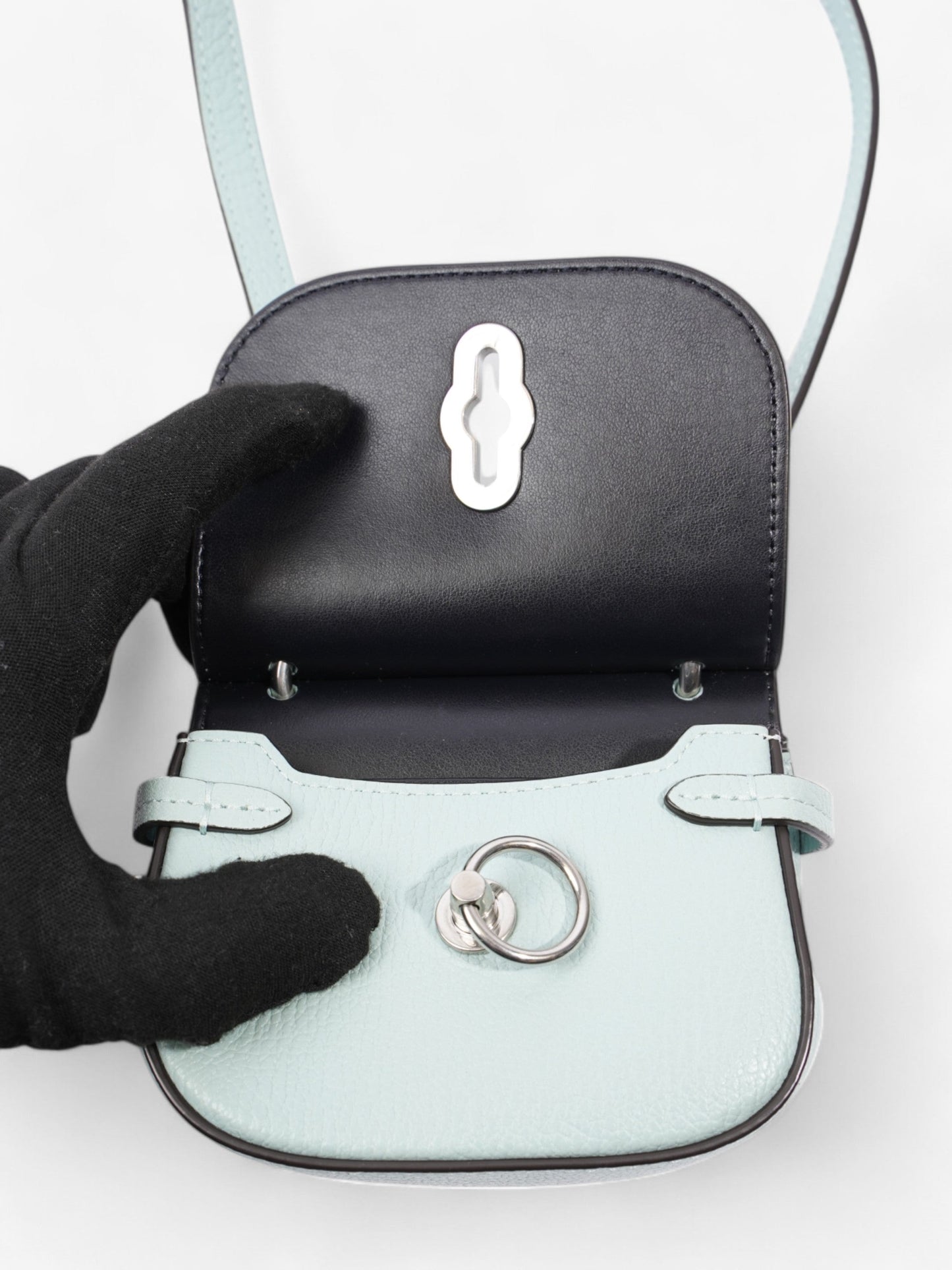 Mulberry Amberley Acrylic Green Goatskin Leather Micro