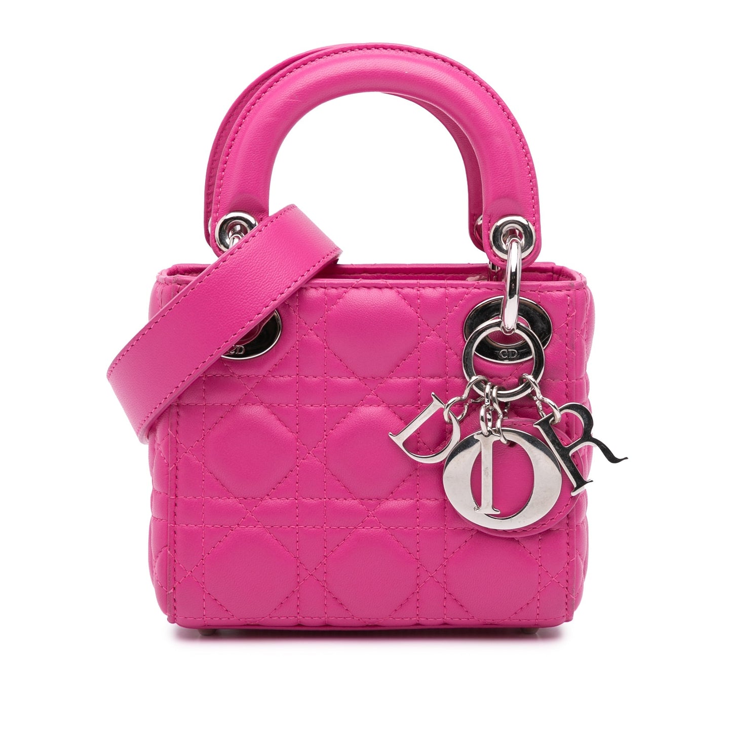 Dior Micro Lambskin Cannage Lady Dior Pink