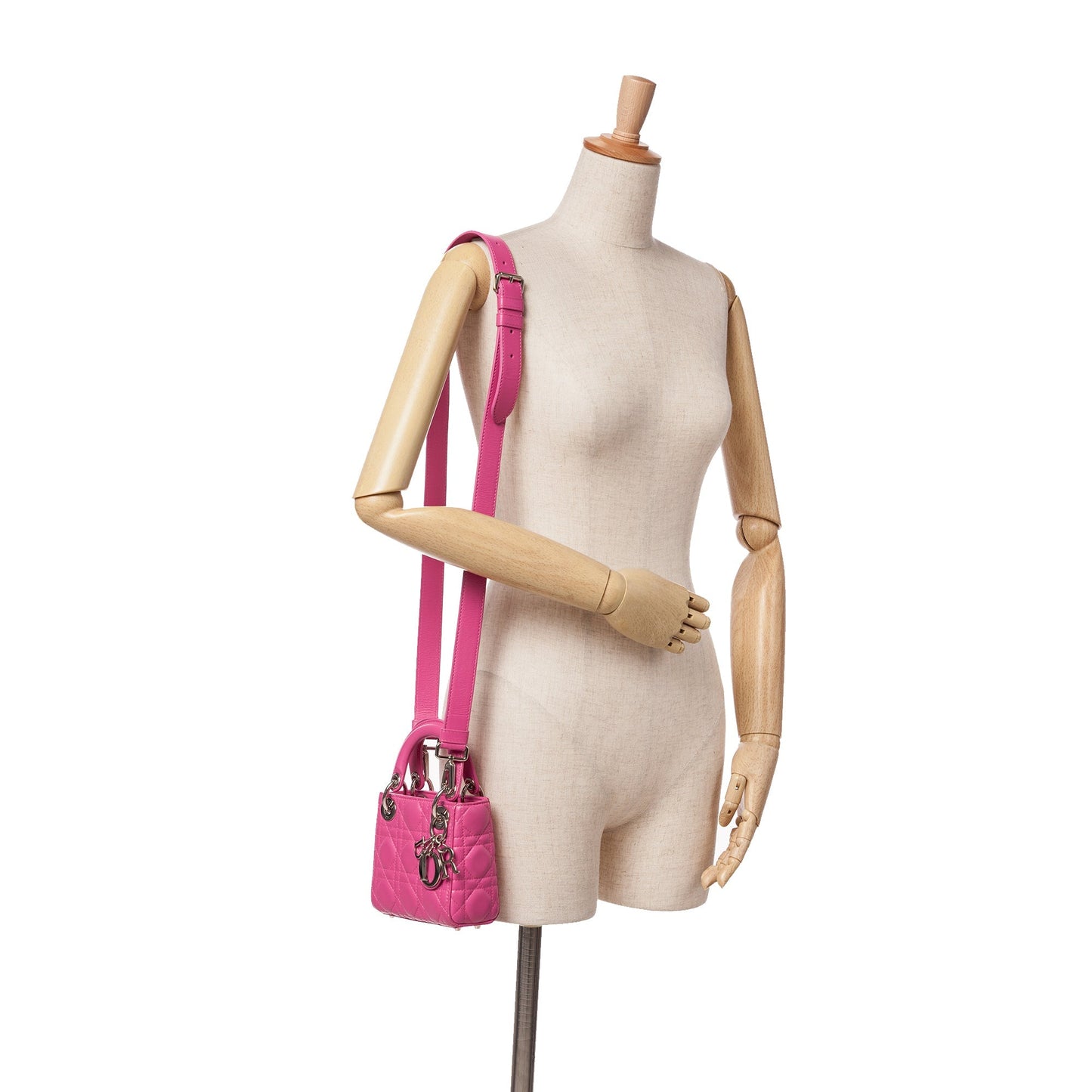 Dior Micro Lambskin Cannage Lady Dior Pink