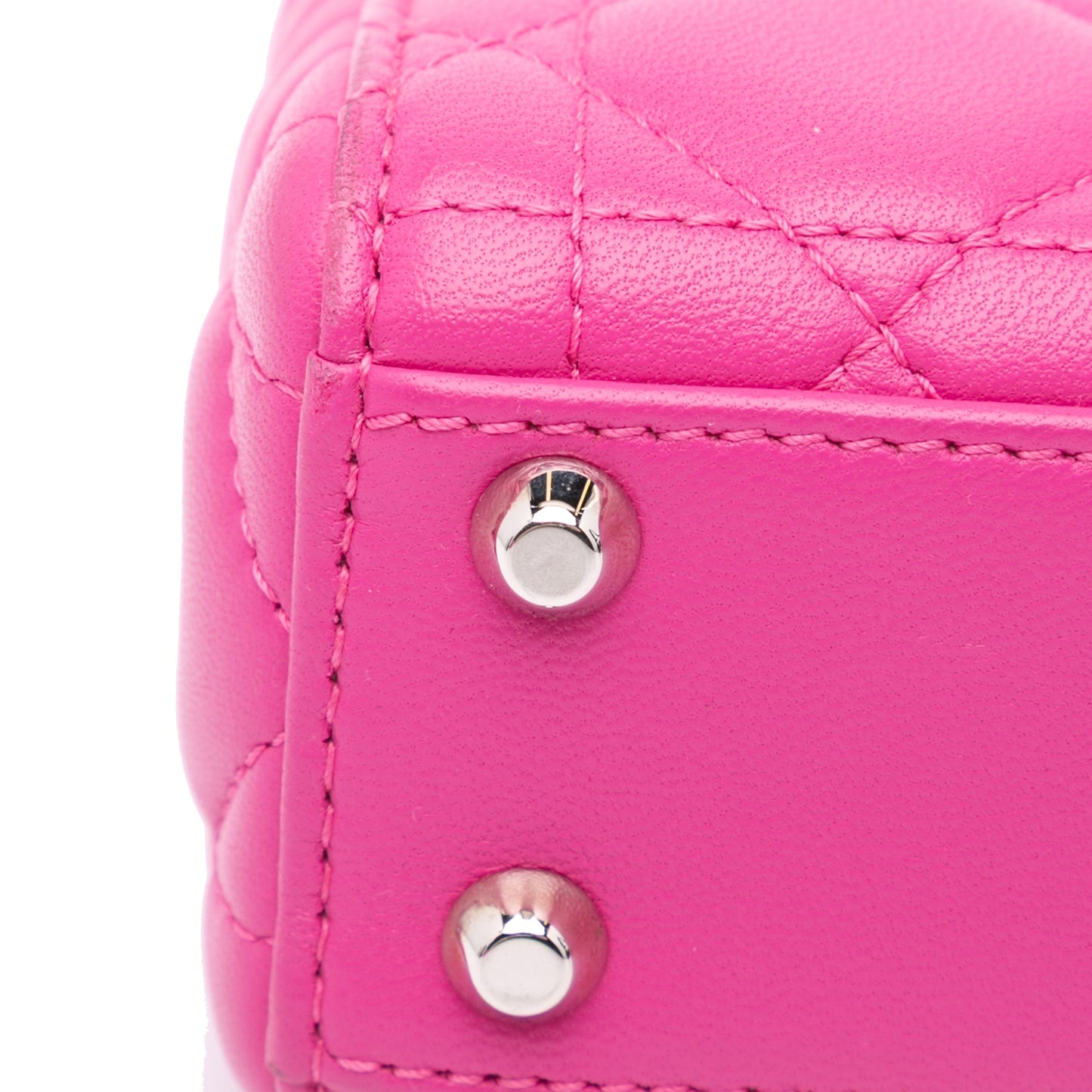 Dior Micro Lambskin Cannage Lady Dior Pink