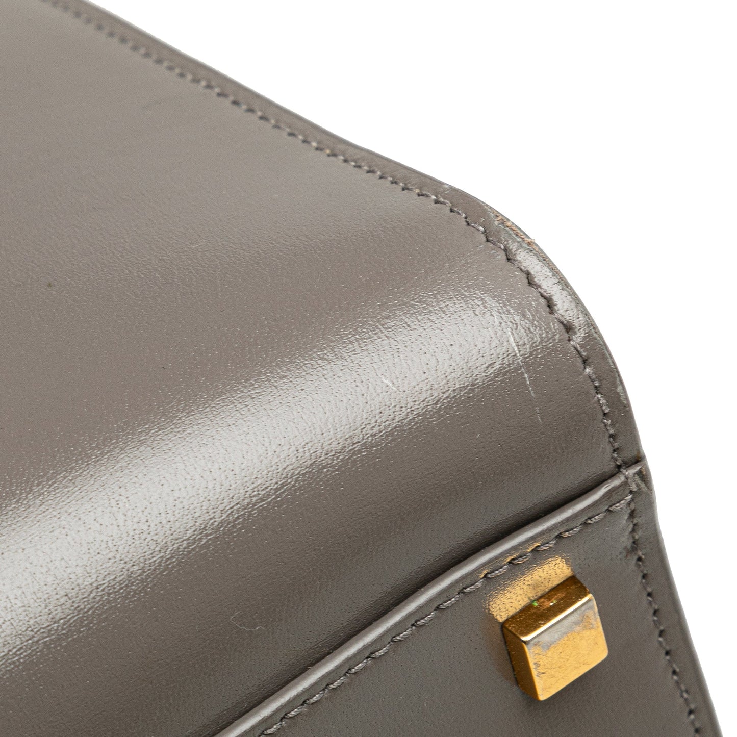 Saint Laurent Medium Leather Monogram Uptown Satchel Gray