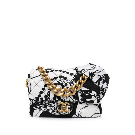 Chanel Mini Printed Canvas Deer Coco Flap White