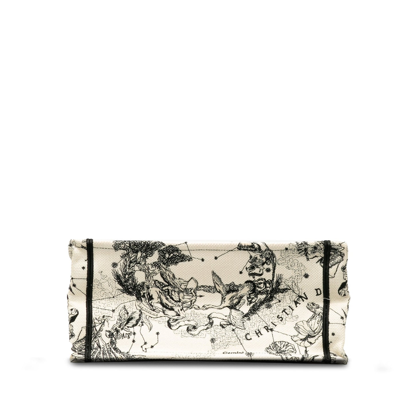 Dior Small Canvas Embroidered Zodiac Toile De Jouy Book Tote White