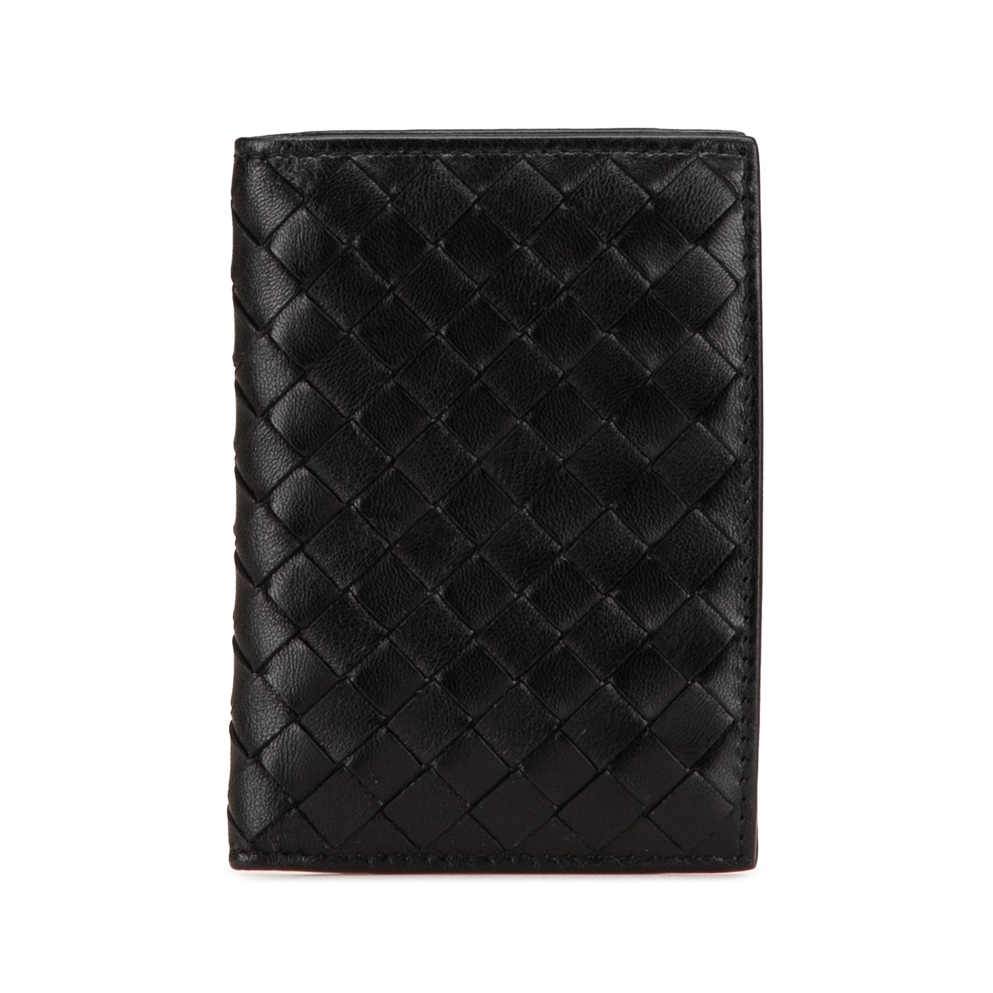 Bottega Veneta Nappa Intrecciato Bifold Card Case Black
