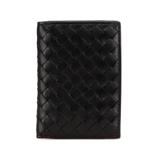 Bottega Veneta Nappa Intrecciato Bifold Card Case Black