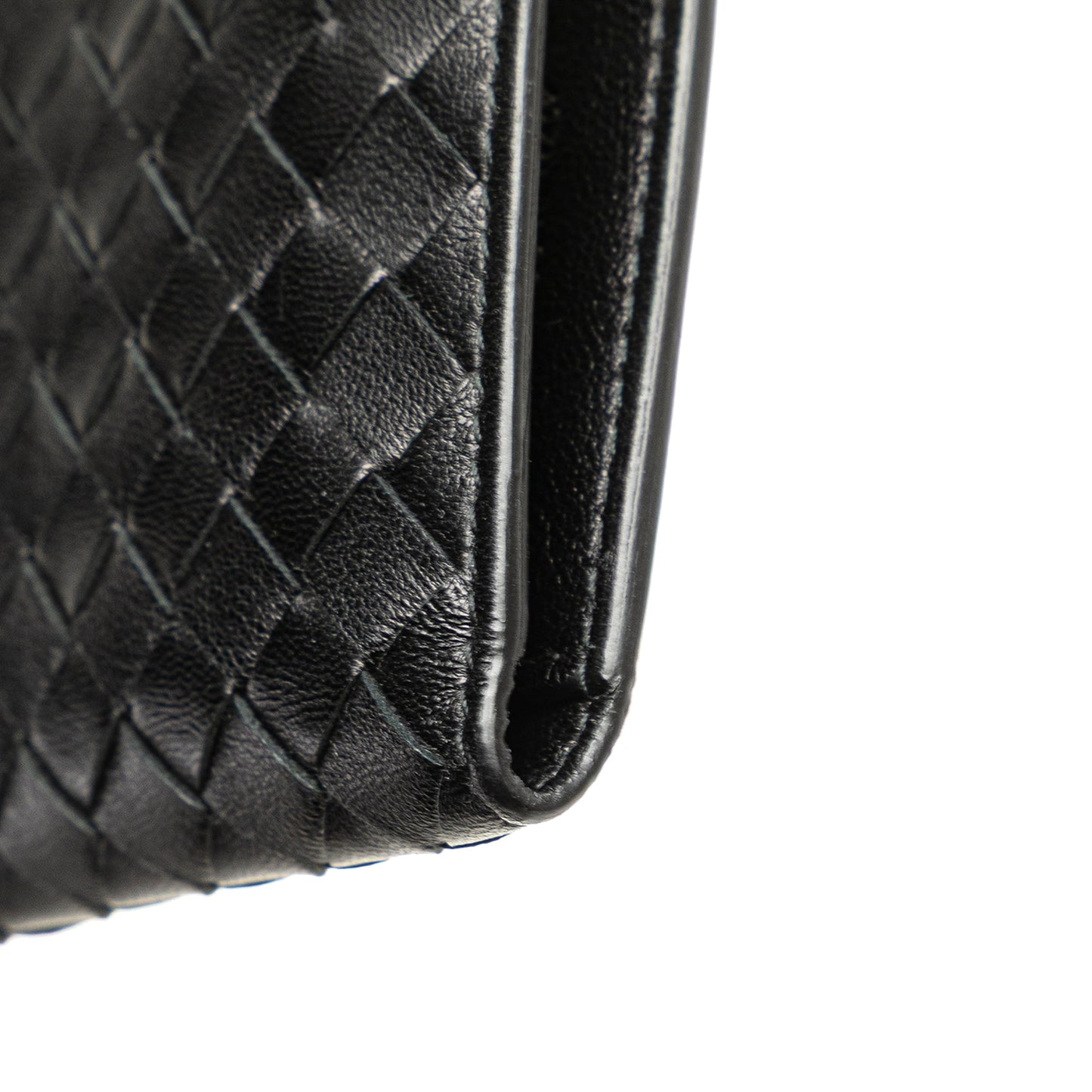 Bottega Veneta Nappa Intrecciato Bifold Card Case Black
