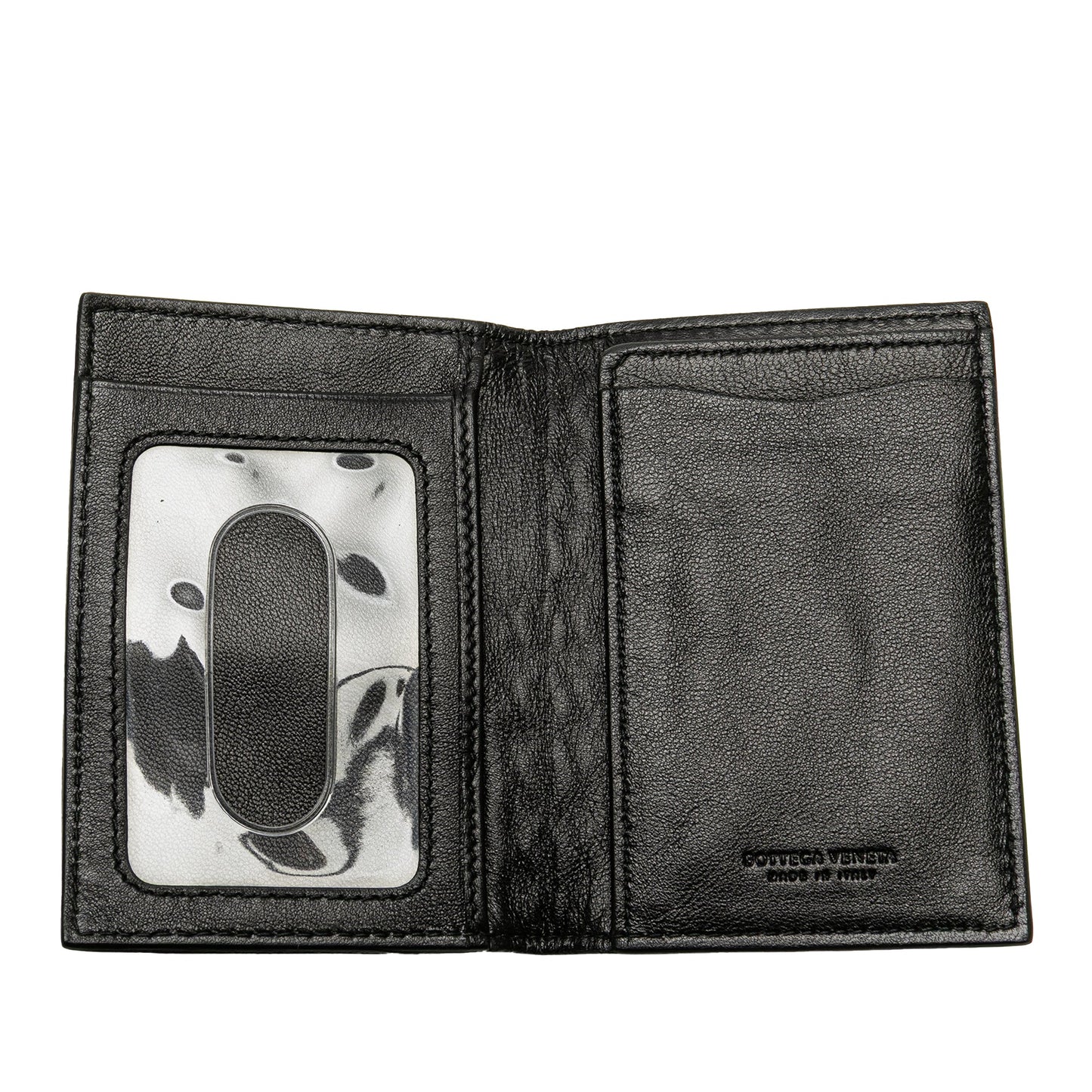 Bottega Veneta Nappa Intrecciato Bifold Card Case Black