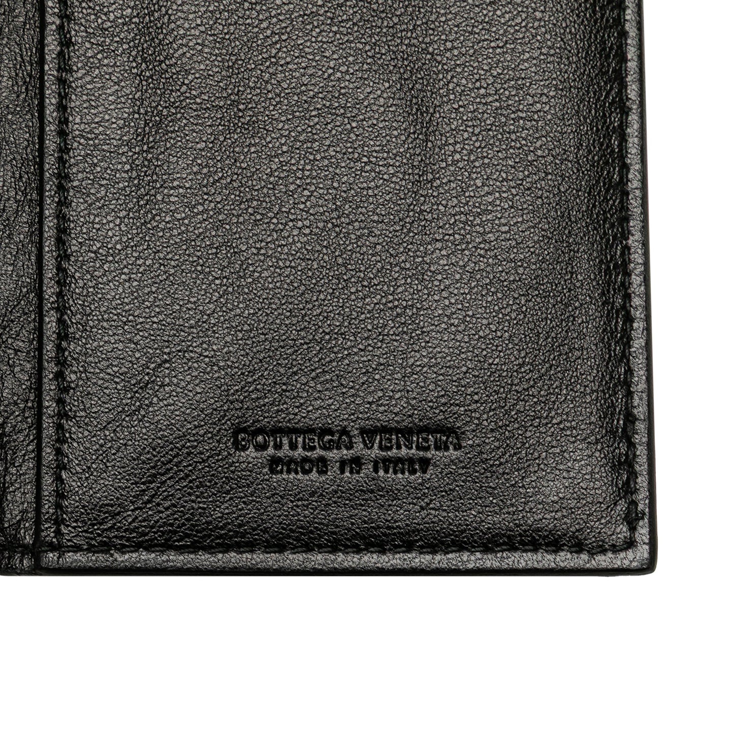 Bottega Veneta Nappa Intrecciato Bifold Card Case Black