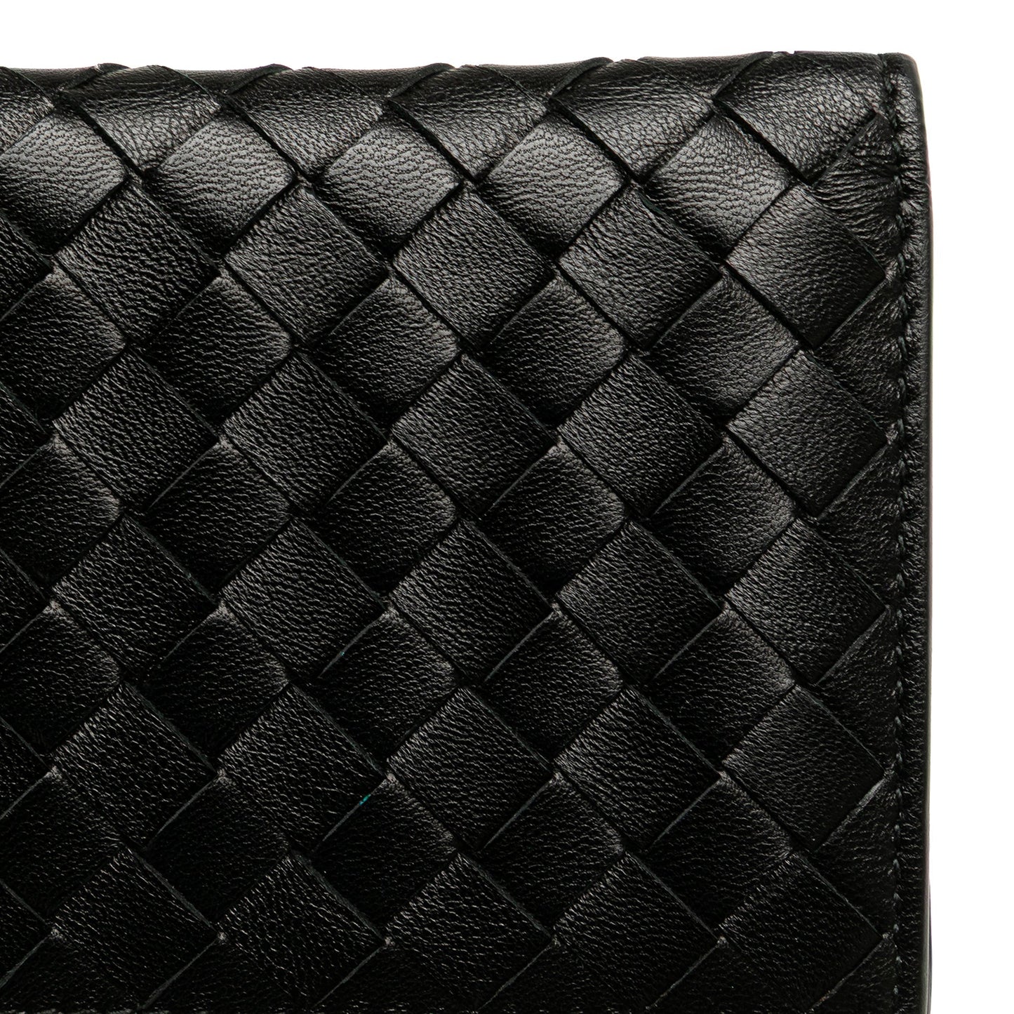 Bottega Veneta Nappa Intrecciato Bifold Card Case Black