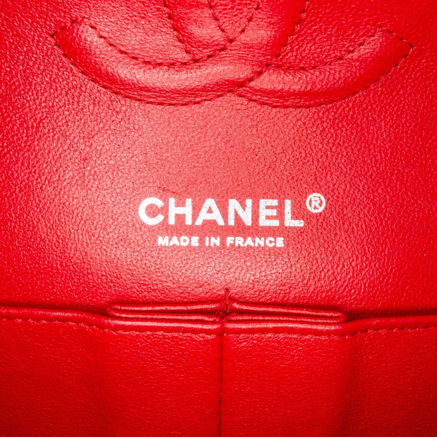 Chanel Medium Classic Chevron Caviar Double Flap Red