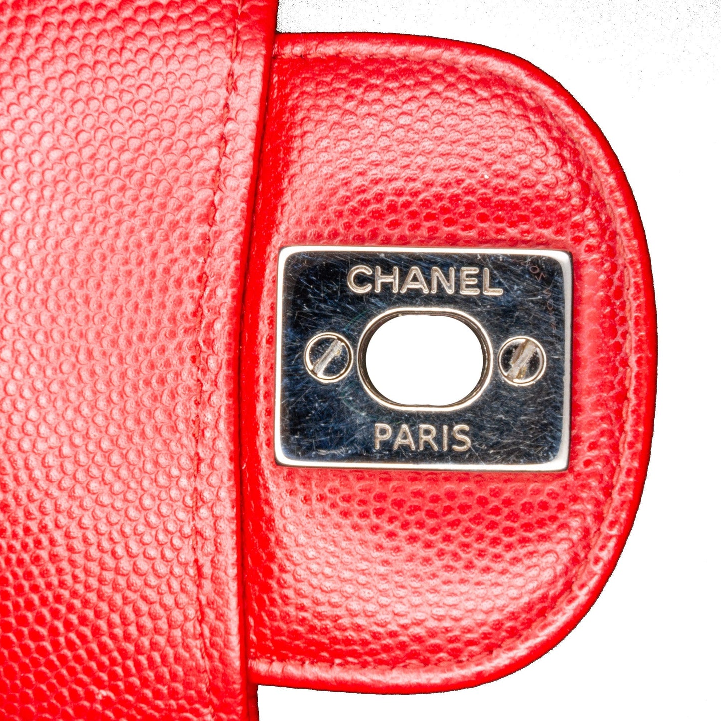 Chanel Medium Classic Chevron Caviar Double Flap Red