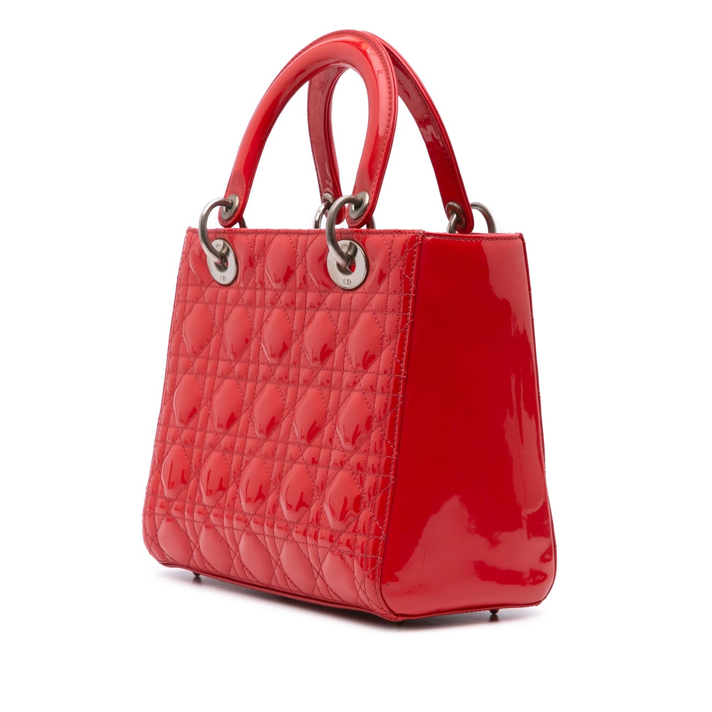 Dior Medium Patent Cannage Lady Dior Red