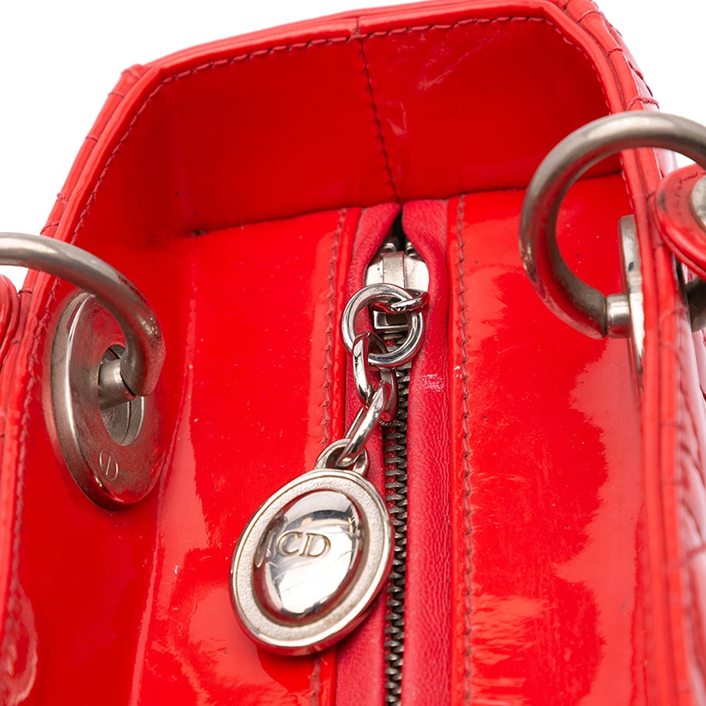 Dior Medium Patent Cannage Lady Dior Red