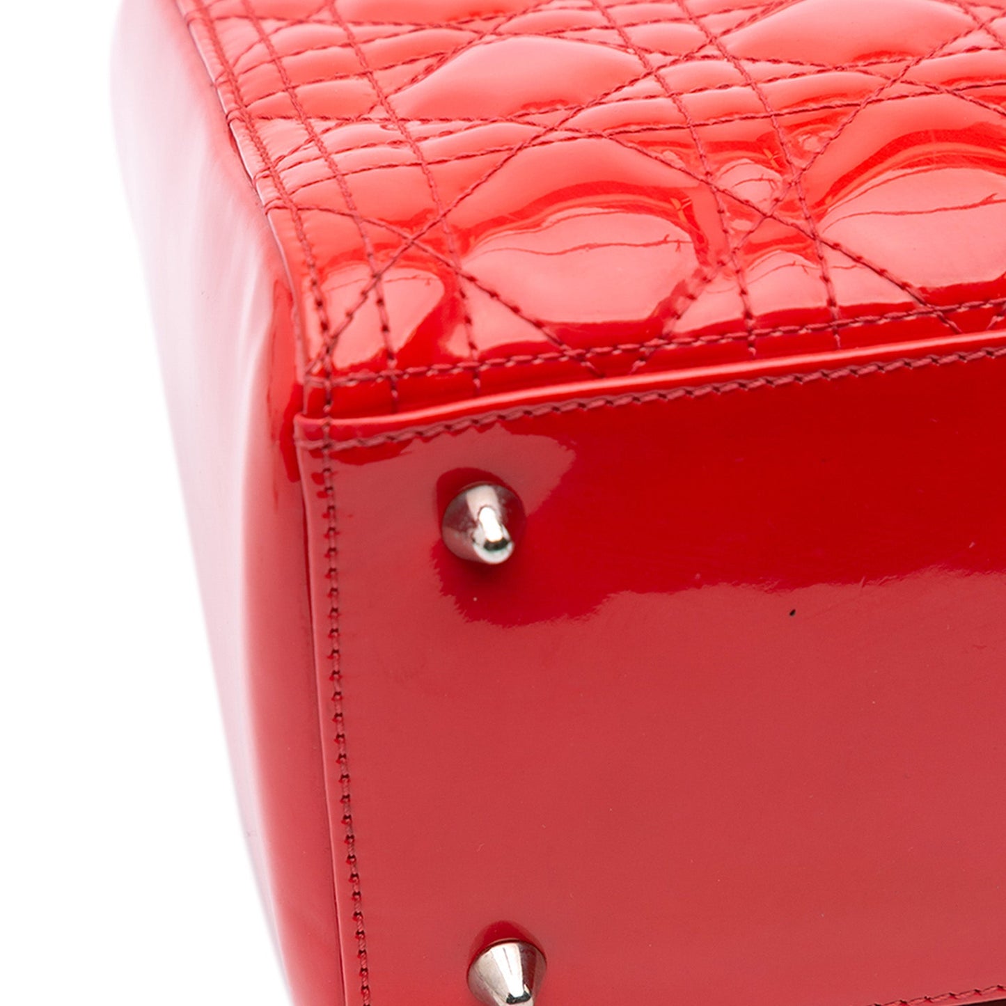 Dior Medium Patent Cannage Lady Dior Red