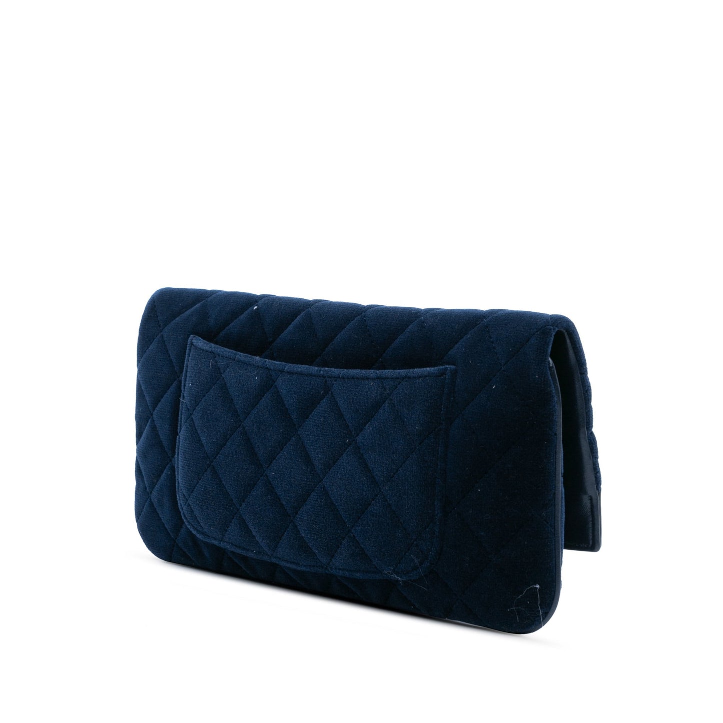 Chanel Quilted Velvet 31 Clutch Blue