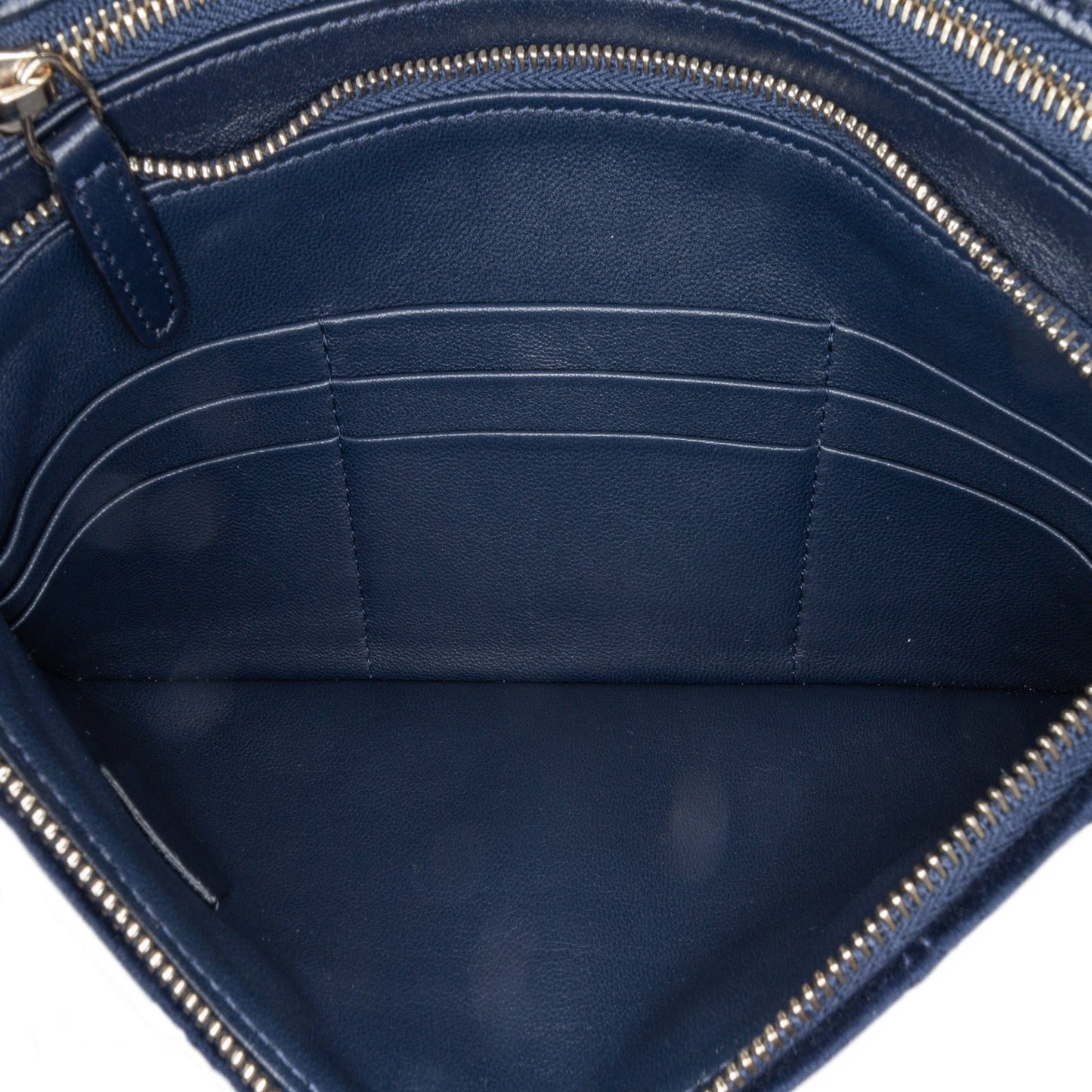 Chanel Quilted Velvet 31 Clutch Blue