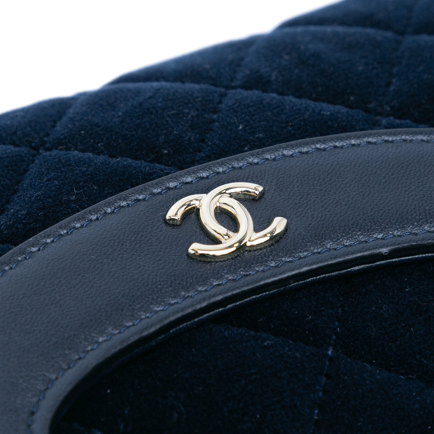 Chanel Quilted Velvet 31 Clutch Blue