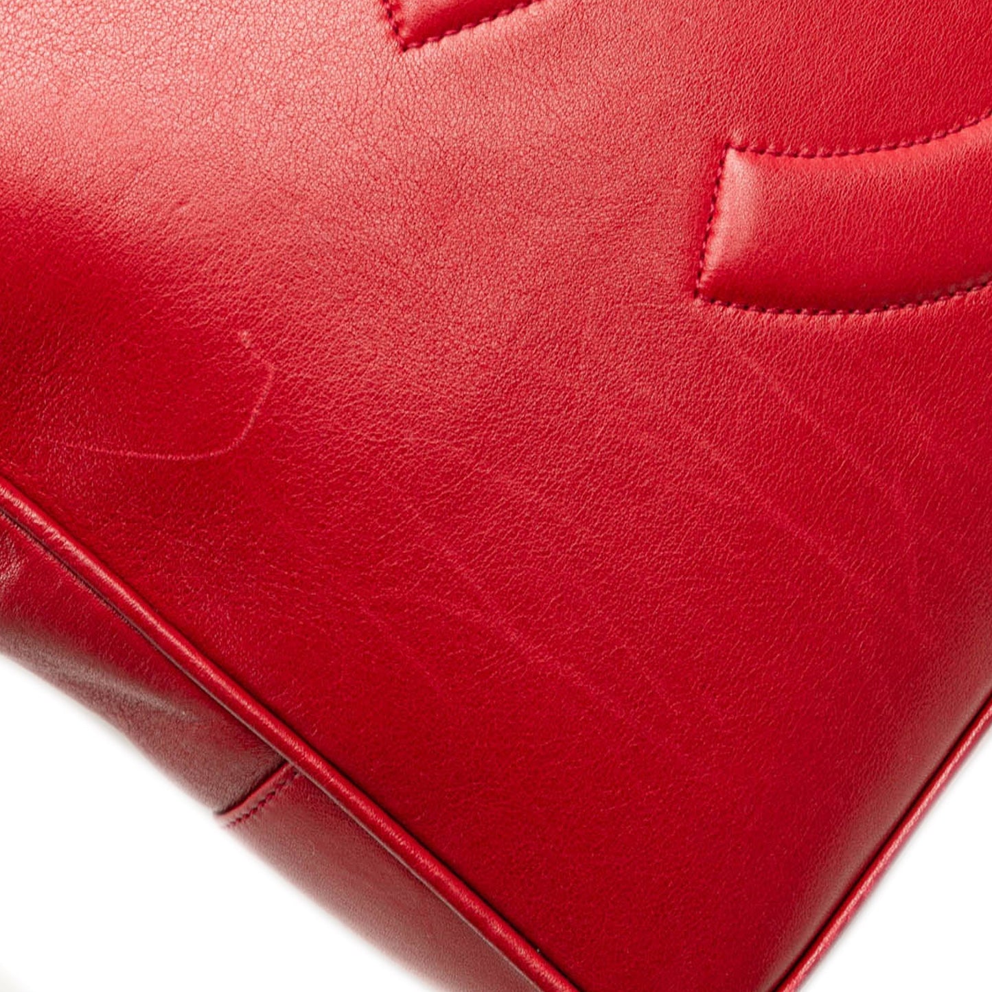 Chanel CC Lambskin Chain Tote Red
