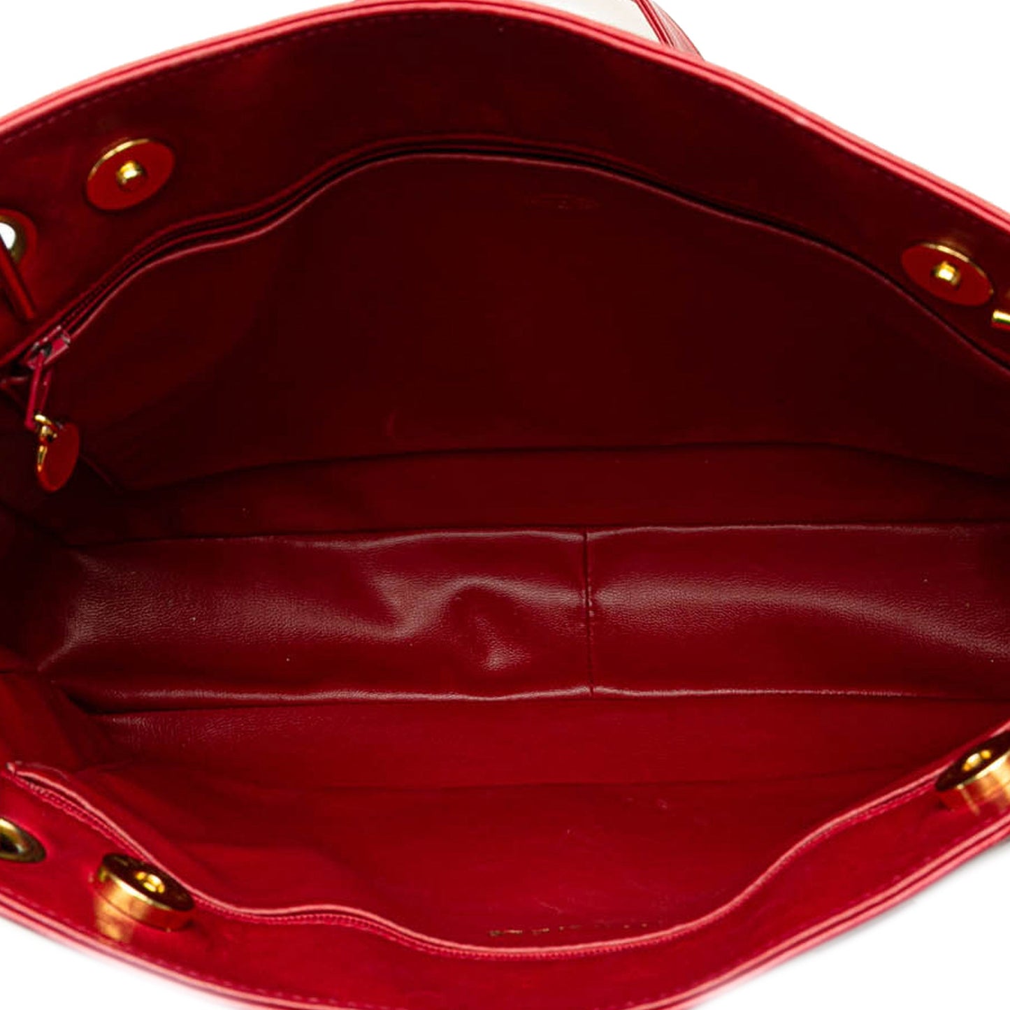 Chanel CC Lambskin Chain Tote Red