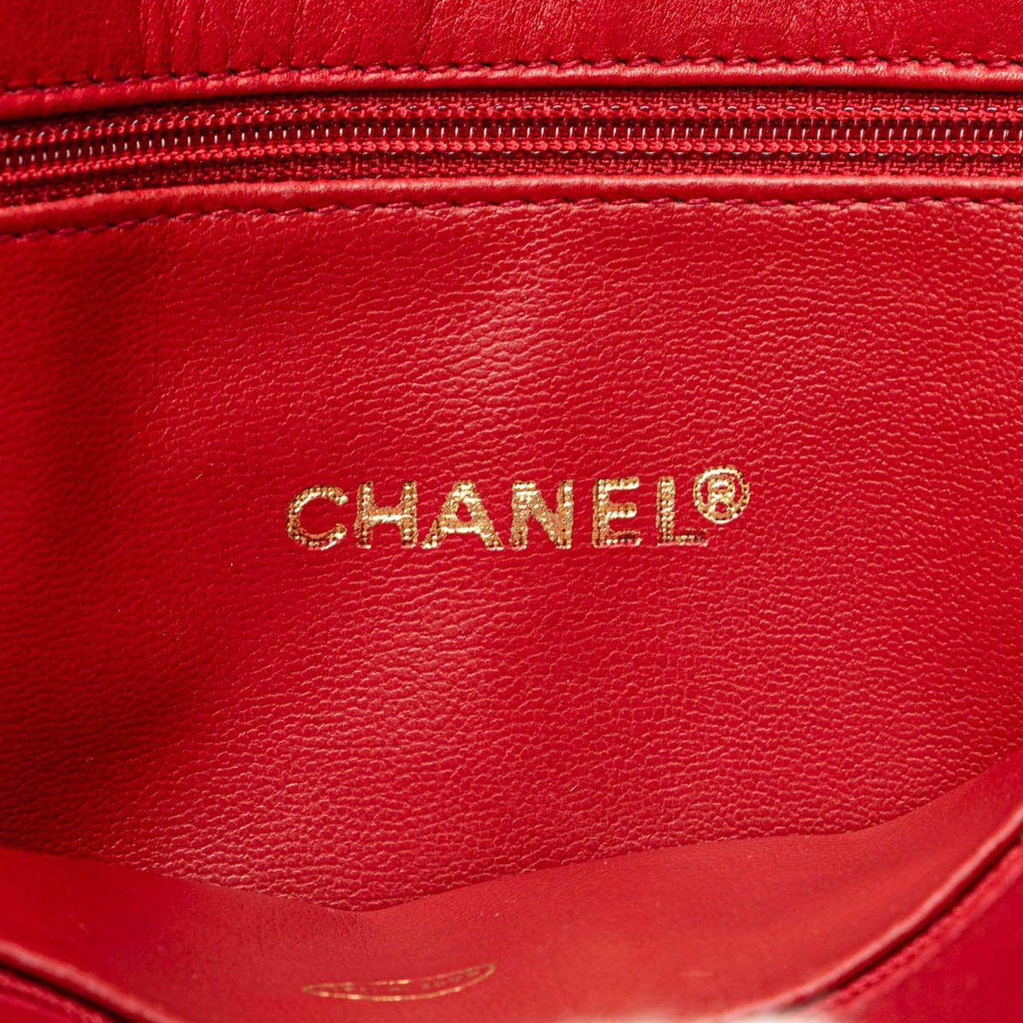 Chanel CC Lambskin Chain Tote Red